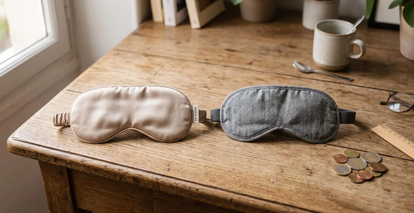 Deux masques de nuit posés côte à côte pour comparaison.